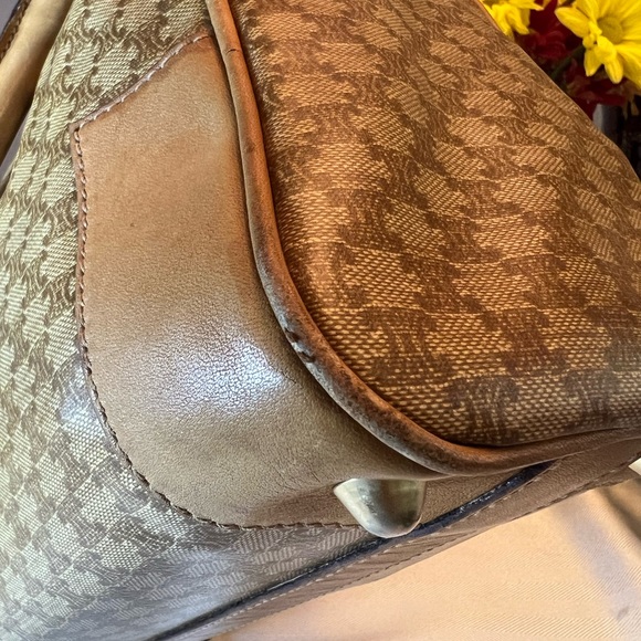 CELINE Triomphe Boston Bag Coated Canvas and Leather Satchel - Picture 9 of 14